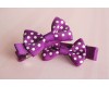 Mini Purple Bows Alligator Clips (Set of 2)