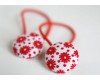 "Scarlett" Button Bobble Hair Elastics (Set of 2)