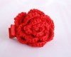 Red Rosette Alligator Clip