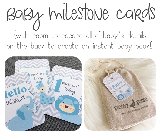 Chevron Jungle Blue Baby Milestone Cards Baby Milestone Cards Chevron ...